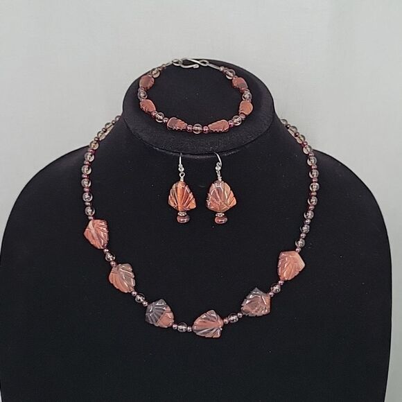 VINTAGE Tiger's Eye Jewelry Set Handcrafted - Picture 1 of 11